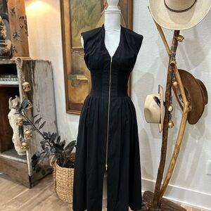 Anthropology The Tommie Zip-Front Midi Dress